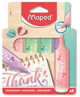 Szövegkiemelő készlet, 1-5 mm, MAPED "Fluo Peps Flex Pastel", pasztell szín, vegyes készletek, (4 db)