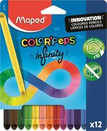 Színes ceruza készlet, háromszögletű, MAPED "Color'Peps INFINITY", 12 különböző szín, (12 db)