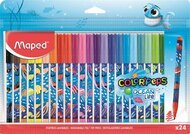 Filctoll készlet, 2 mm, kimosható, MAPED "Color'Peps Ocean Life", 24 különböző szín, (24 db)