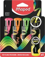 Szövegkiemelő készlet, 1-5 mm, MAPED "Fluo Peps Flex", 4 különböző szín, (4 db)