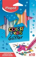 Filctoll készlet, 2,8 mm, csillámos, MAPED "Color'Peps Glitter", 10 különböző szín, (10 db)