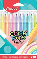Filctoll készlet, 2,8 mm, kimosható, MAPED "Color'Peps Pastel", 10 különböző pasztell szín, (10 db)