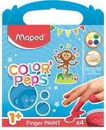 Ujjfesték, alap színek, 4x80 g, MAPED, (4 db)