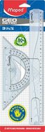 Vonalzókészlet, műanyag, 3 darabos, balkezes, MAPED, (3 db)