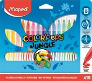 Filctoll készlet, 2,8 mm, kimosható, MAPED "Color'Peps Jungle", 18 különböző szín, (18 db)