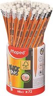 Grafitceruza radírral, ceruzatartó, HB, háromszögletű, MAPED "Black'Peps", (72 db)