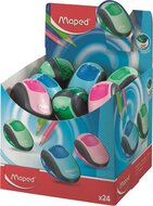 Hegyező display, kétlyukú, tartályos, MAPED "Clean", vegyes színek, (24 db)