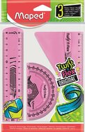 Vonalzókészlet, műanyag, törhetetlen, 3 darabos, MAPED "Twist'n Flex", (3 db)