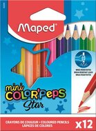 Színes ceruza készlet, háromszögletű, MAPED "Color'Peps Star Mini", 12 különböző szín, (12 db)