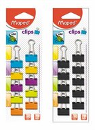 Bindercsipesz, 19 mm, MAPED, vegyes színek, (10 db)