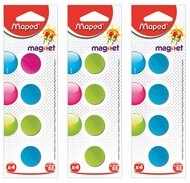 Mágnes, kerek, 22 mm, MAPED, vegyes színek, (4 db)