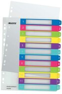 Regiszter, műanyag, A4 Maxi, 1-12, LEITZ "Wow"