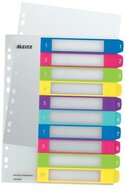 Regiszter, műanyag, A4 Maxi, 1-10, LEITZ "Wow"