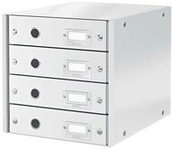 Irattároló, laminált karton,  4 fiókos, LEITZ "Click&Store", fehér
