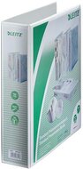 Gyűrűs könyv, panorámás, 4 gyűrű, D alakú, 77 mm, A4 Maxi, PP, LEITZ, fehér