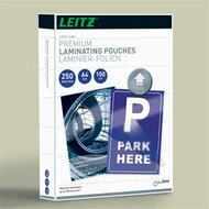 Meleglamináló fólia, 250 mikron, A4, fényes, UDT technológiával, LEITZ "iLam", (100 db)