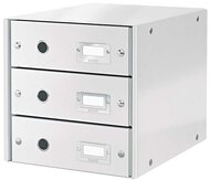 Irattároló, laminált karton, 3 fiókos, LEITZ "Click&Store", fehér
