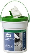 Felülettisztító törlőkendő, nedves, 1 rétegű, 58 lap, hordozható vödörben, W15 rendszer, TORK, fehér, (58 db)