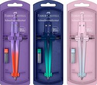 Körző készlet, precíziós, FABER-CASTELL "Stream Flow", vegyes színek