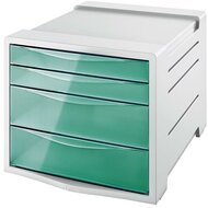 Irattároló, műanyag, 4 fiókos, ESSELTE "Colour'Breeze", áttetsző zöld