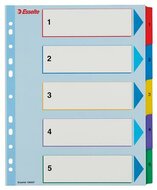 Regiszter, laminált karton, A4 maxi, 1-5, újraírható, ESSELTE