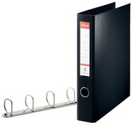 Gyűrűs könyv, 4 gyűrű, D alakú, 60 mm, A4 maxi, PP, ESSELTE "Jumbo Vivida", fekete