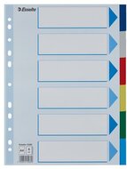 Regiszter, műanyag, A4, 6 részes, ESSELTE