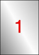 Etikett, 210x297 mm, poliészter, időjárásálló, APLI, ezüst, 20 etikett/csomag, (20 lap)