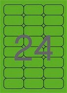Etikett, 64x33,9 mm, színes, kerekített sarkú, APLI, neon zöld, 480 etikett/csomag, (20 lap)