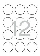 Etikett, 60 mm kör, színes, APLI, neon sárga, 240 etikett/csomag, (20 lap)