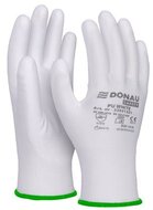 Szerelőkesztyű, PU, DONAU "Safety", 11/XXL méret, fehér, (12 pár)