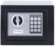 Bútorszéf, elektronikus zár, 230x170x170 mm, DONAU "Tech", fekete