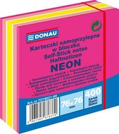 Öntapadó jegyzettömb, 76x76 mm, 400 lap, DONAU, neon-pasztell mix, rózsaszín árnyalatok, (400 lap)