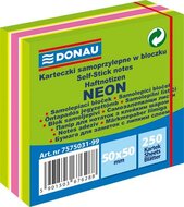 Öntapadó jegyzettömb, 50x50 mm, 250 lap, DONAU, neon zöld, (250 lap)