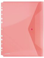Irattartó tasak, A4, PP, patentos, lefűzhető, DONAU, piros