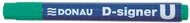 Alkoholos marker, 2-4 mm, kúpos, DONAU "D-signer U", zöld