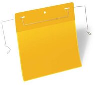 Logisztikai zseb, A5, fekvő, DURABLE, dróttal, sárga, (50 db)