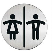 Információs tábla, rozsdamentes acél, DURABLE "Női-Férfi WC"