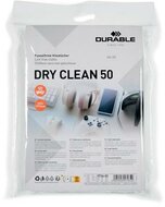 Tisztítókendő, képernyőhöz, 50 db, DURABLE "DRY CLEAN 50", fehér, (50 db)