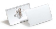 Névkitűző, csíptetővel és tűvel, PP, 40x75 mm, DURABLE "CLICK FOLD", (25 db)