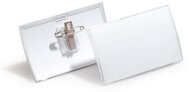 Névkitűző, csíptetővel és tűvel, PP, 54x90 mm, DURABLE "CLICK FOLD", (25 db)