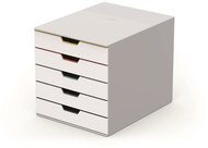 Irattároló, műanyag, 5 fiókos, DURABLE "VARICOLOR® 5", fehér