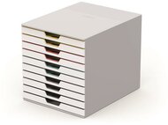 Irattároló, műanyag, 10 fiókos, DURABLE "VARICOLOR® 10", fehér