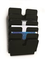Prospektustartó, fali, fekvő, A4, DURABLE "FLEXIPLUS 6", fekete, (6 db)