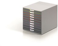 Irattároló, műanyag, 10 fiókos, DURABLE "VARICOLOR® 10", szürke