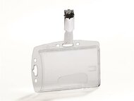 Azonosítókártya-tartó, akril, zárt, csíptetővel, DURABLE, (25 db)