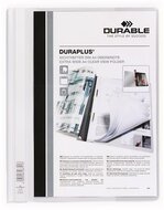 Gyorsfűző, A4, széles, panorámás, DURABLE "DURAPLUS®", fehér