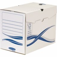 Archiválódoboz, A4, 200 mm, FELLOWES "Bankers Box Basic", kék-fehér, (10 db)