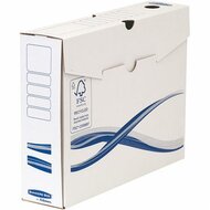 Archiválódoboz, A4, 80 mm, FELLOWES "Bankers Box Basic", kék-fehér, (10 db)