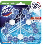WC frissítő blokk, 3 db-os, DOMESTOS "Power 5", óceán, (3 db)